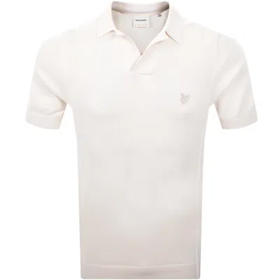 LYLE & SCOTT LYLE AND SCOTT SEAM TIPPED KNIT POLO T SHIRT CREAM