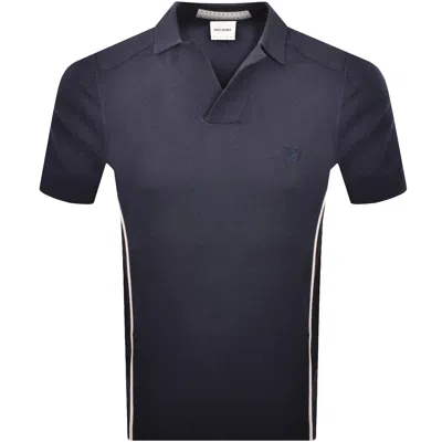 LYLE & SCOTT LYLE AND SCOTT SEAM TIPPED KNIT POLO T SHIRT NAVY