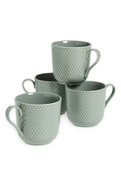 LYNGBY PORCELAEN LYNGBY PORCELAEN RHOMBE EARTH SET OF 4 MUGS
