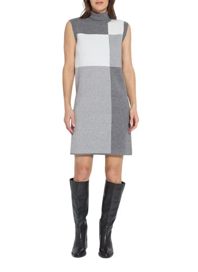 LYSSÉ EMERIE SWEATER DRESS IN FESTIVE ALLURE CHECK