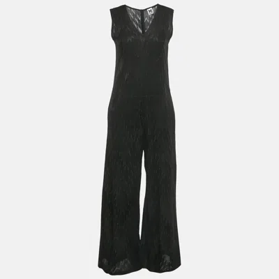 M MISSONI BLACK JACQUARD LUREX KNIT SLEEVELESS JUMPSUIT S