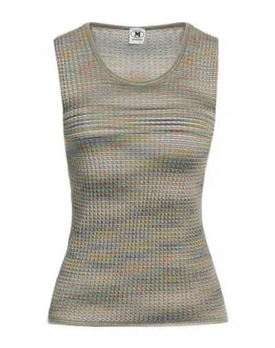 M MISSONI M MISSONI WOMAN TOP MILITARY GREEN SIZE XL COTTON, WOOL