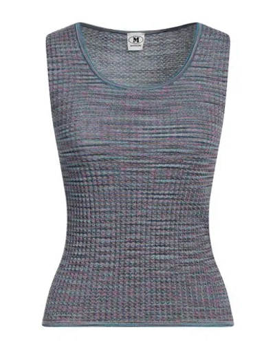 M MISSONI M MISSONI WOMAN TOP SLATE BLUE SIZE M COTTON, WOOL