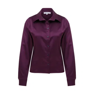 MAAN ISTANBUL WOMEN'S SMOOTH SATIN PURPLE SHIRT - DAYS
