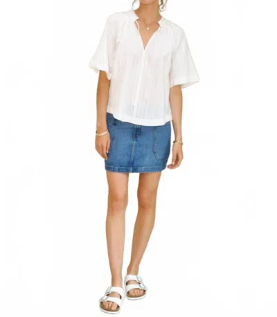 MABE PALMER GATHERED TOP IN WHITE