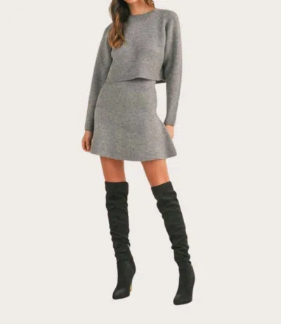 MABLE COURTNEY SWEATER FLARE SKIRT IN CHARCOAL