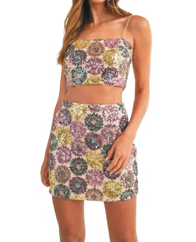 MABLE SEQUIN SKIRT SET IN MULTICOLOR