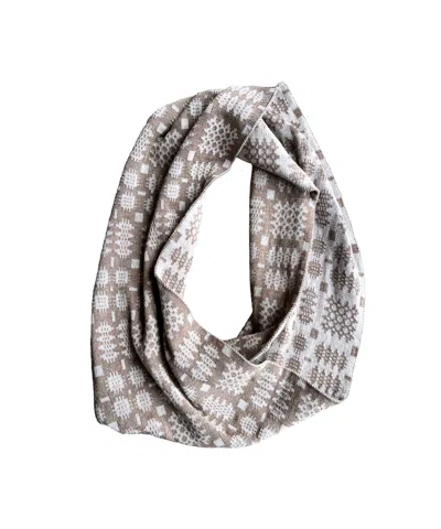 MABLI WOMEN'S NEUTRALS CARTHEN MAWR LOOP SCARF - PECAN / ECRU