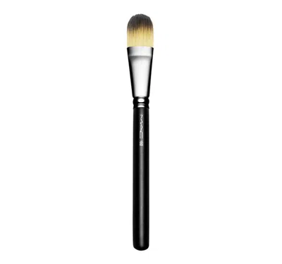 MAC COSMETICS UK 190 SYNTHETIC FOUNDATION FACE BRUSH IN BLACK AND BROWN, SIZE: 19.5CM
