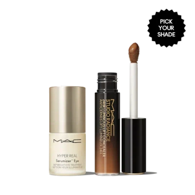 MAC COSMETICS UK MAC HYPER LIFTED BRIGHT EYE SERUM AND CONCEALER DUO IN NC55