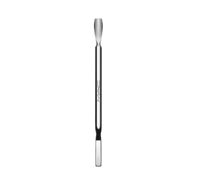 MAC COSMETICS UK STAINLESS STEEL DOUBLEIN SILVER -SIDED BRUSH SPATULA
