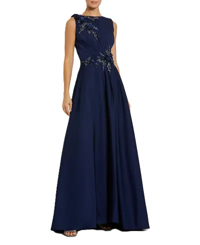 MAC DUGGAL APPLIQUED SLEEVELESS A LINE GOWN