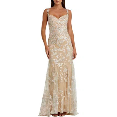 MAC DUGGAL MAC DUGGAL FLORAL EMBROIDERED CORSET BODICE GOWN