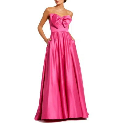 MAC DUGGAL MAC DUGGAL STRAPLESS A-LINE BOW BALLGOWN