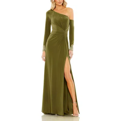 MAC DUGGAL MAC DUGGAL WOMENS EMBELLISHED ONE SHOULDER EVENING DRESS GOWN BHFO 9092