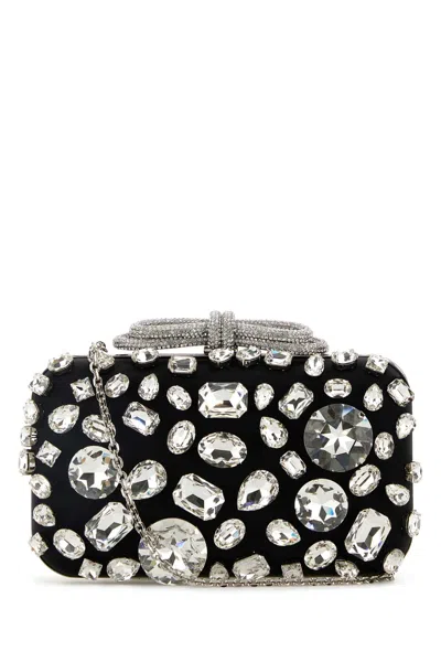 MACH &AMP; MACH BLACK SATIN CLUTCH