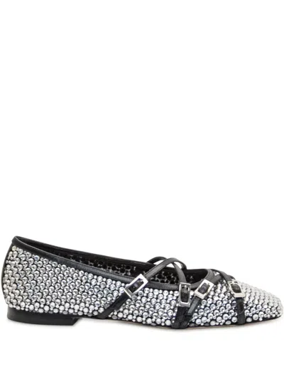 MACH&MACH CRYSTAL NET BALLERINA SHOES