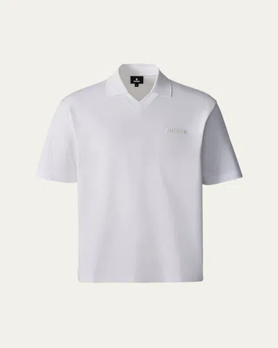 MACKAGE MARCO SHORT-SLEEVE LOGO POLO TOP