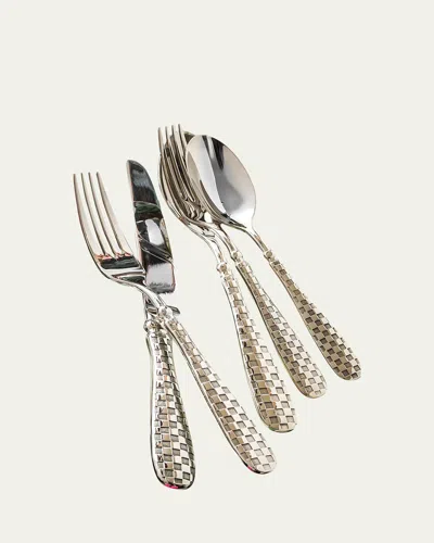 MACKENZIE-CHILDS 5-PIECE CHECK FLATWARE PLACE SETTING