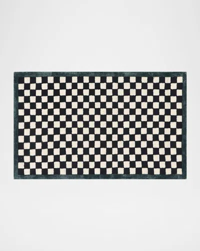 MACKENZIE-CHILDS CHECK IT OUT EMERALD RUG, 2' X 4'