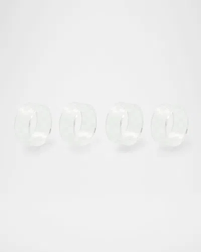 MACKENZIE-CHILDS CLEAR CHECK NAPKIN RING SET OF 4