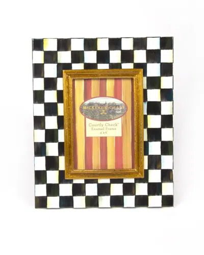 MACKENZIE-CHILDS COURTLY CHECK ENAMEL FRAME, 2.5" X 3"