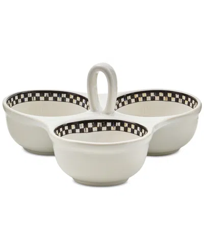 MACKENZIE-CHILDS COURTLY CHECK EVERYDAY TRIO DIVIDED SERVER