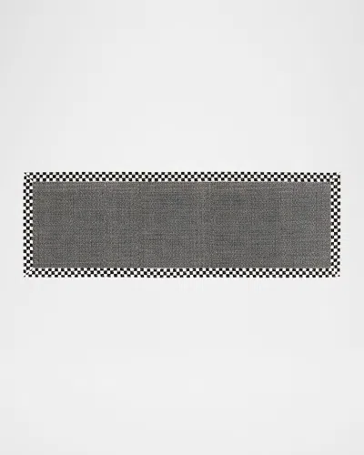 MACKENZIE-CHILDS COURTLY CHECK GREY SISAL RUNNER, 3' X 9'