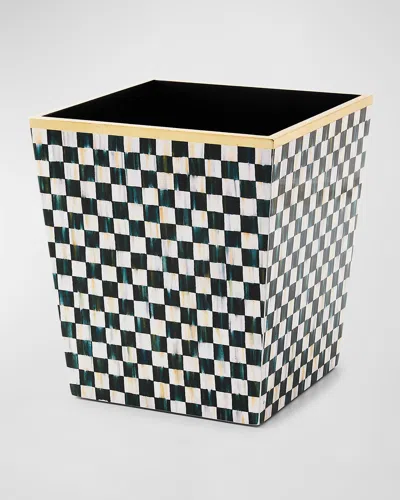MACKENZIE-CHILDS COURTLY CHECK LACQUER WASTE BIN