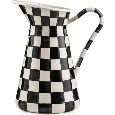 MACKENZIE-CHILDS MACKENZIE CHILDS COURTLY CHECK LARGE ENAMELED STEEL PRACTICAL PITCHER