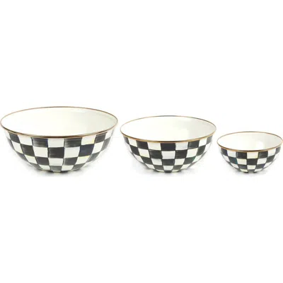 MACKENZIE-CHILDS MACKENZIE CHILDS COURTLY CHECK SET OF 3 MIXING BOWLS