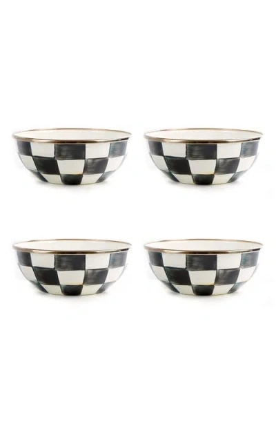MACKENZIE-CHILDS MACKENZIE CHILDS COURTLY CHECK SET OF 4 EVERYDAY BOWLS
