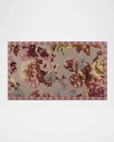 MACKENZIE-CHILDS DUSTY ROSE FLORAL RUG, 2' X 4'