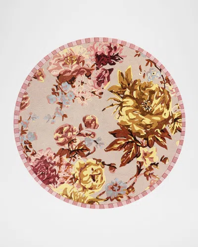 MACKENZIE-CHILDS DUSTY ROSE FLORAL RUG, 6' ROUND