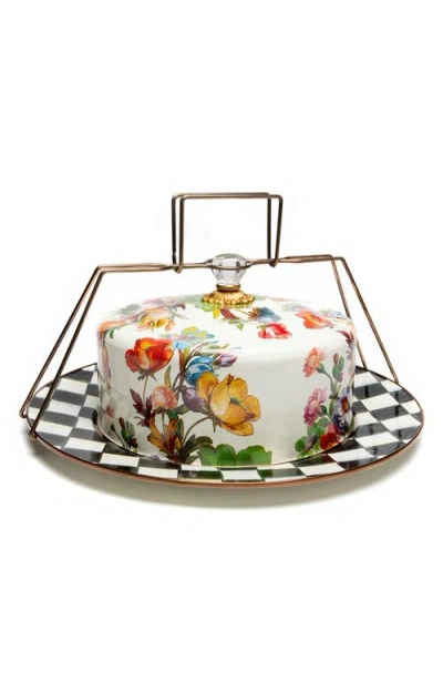 MACKENZIE-CHILDS MACKENZIE CHILDS FLOWER MARKET ENAMELED STEEL CAKE CARRIER