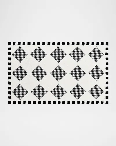 MACKENZIE-CHILDS HOUNDSTOOTH CHECK DIAMOND RUG, 2' X 4'