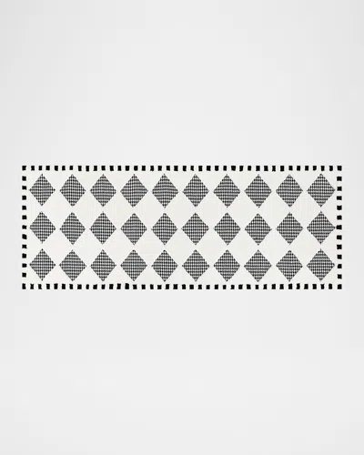 MACKENZIE-CHILDS HOUNDSTOOTH CHECK DIAMOND RUNNER, 3' X 8'