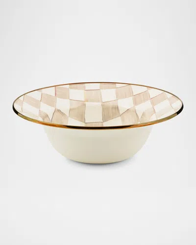 MACKENZIE-CHILDS MOCHA CHECK SERVING BOWL
