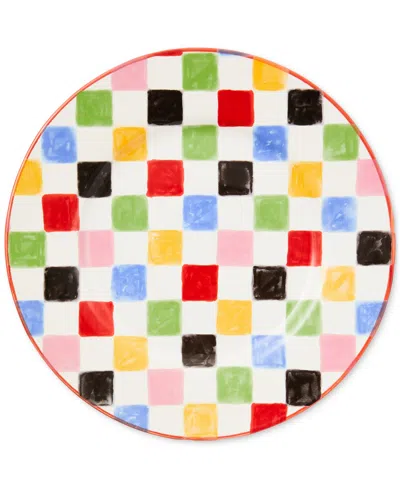 MACKENZIE-CHILDS MULTI CHECK DINNER PLATE