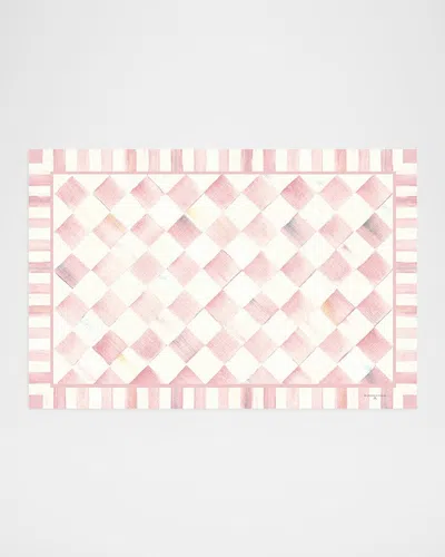 MACKENZIE-CHILDS ROSY CHECK FLOOR MAT, 2' X 3'