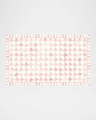 MACKENZIE-CHILDS ROSY CHECK FLOOR MAT, 3' X 5'