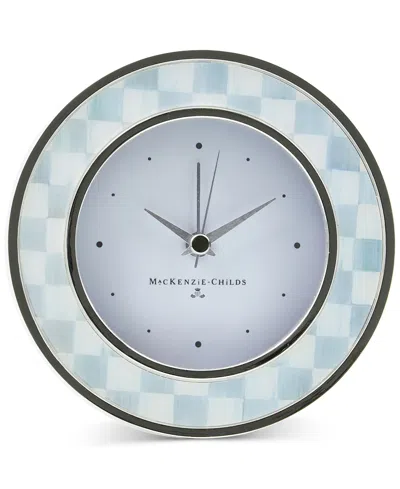 MACKENZIE-CHILDS STERLING CHECK ROUND DESK CLOCK