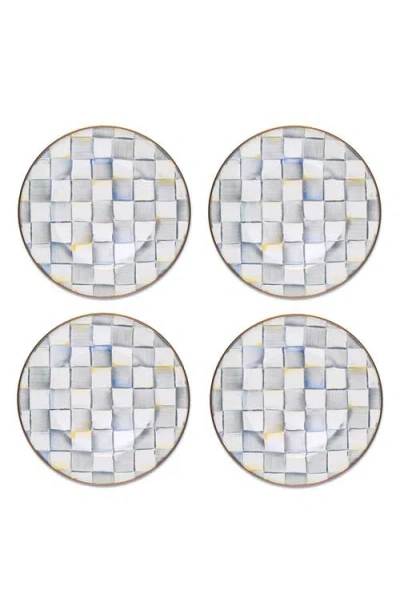MACKENZIE-CHILDS MACKENZIE CHILDS STERLING CHECK® SET OF 4 DINNER PLATES
