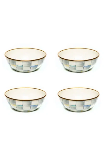 MACKENZIE-CHILDS MACKENZIE CHILDS STERLING CHECK® SET OF 4 EVERYDAY BOWLS