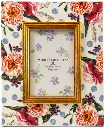 MACKENZIE-CHILDS WILDFLOWERS ENAMEL FRAME, 4" X 6"