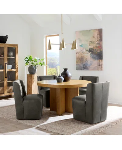 MACY'S 5 PC. DINING SET (DAVIE ROUND TABLE & 4 SEHAM CHAIRS), CREATED FOR MACY'S