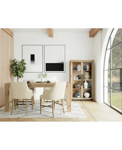 MACY'S 5PC COUNTER HEIGHT DINING SET (DAVIE TABLE & 4 NELIN STOOLS)