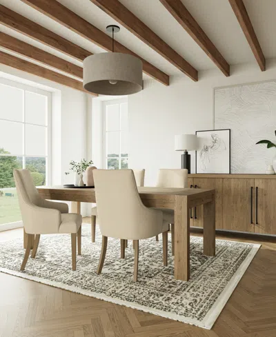 MACY'S 5PC DINING SET (DAVIE RECTANGULAR TABLE & 4 NELIN CHAIRS)