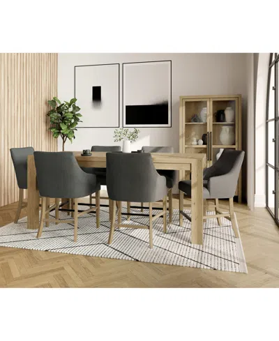 MACY'S 7PC COUNTER HEIGHT DINING SET (DAVIE TABLE & 6 NELIN STOOLS)