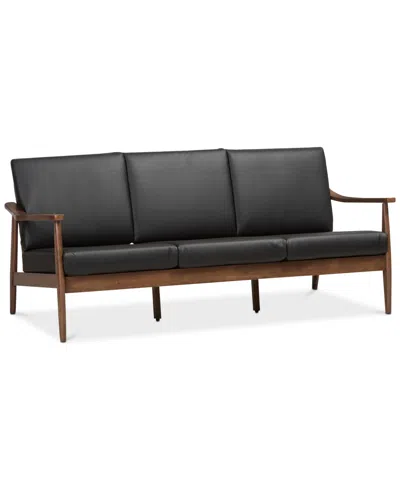MACY'S AMBELIN 72" FAUX LEATHER SOFA